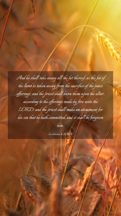 Picture 03 - Leviticus 4:35 KJV Mobile Phone Wallpaper - And he shall take away all the fat thereof, as - Mobile Bible Verse Wallpaper