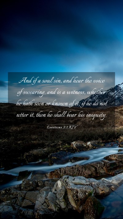 Picture 03 - Leviticus 5:1 KJV Mobile Phone Wallpaper - And if a soul sin, and hear the voice of - Mobile Bible Verse Wallpaper