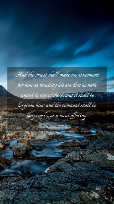 Picture 03 - Leviticus 5:13 KJV Mobile Phone Wallpaper - And the priest shall make an atonement for him as - Mobile Bible Verse Wallpaper