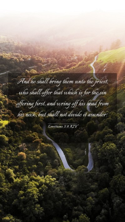 Picture 03 - Leviticus 5:8 KJV Mobile Phone Wallpaper - And he shall bring them unto the priest, who - Mobile Bible Verse Wallpaper