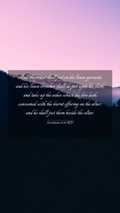 Picture 03 - Leviticus 6:10 KJV Mobile Phone Wallpaper - And the priest shall put on his linen garment, - Mobile Bible Verse Wallpaper