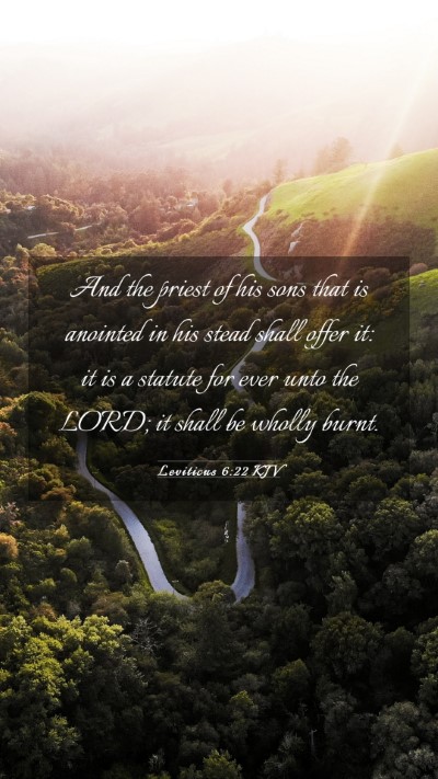 Picture 03 - Leviticus 6:22 KJV Mobile Phone Wallpaper - And the priest of his sons that is anointed in - Mobile Bible Verse Wallpaper