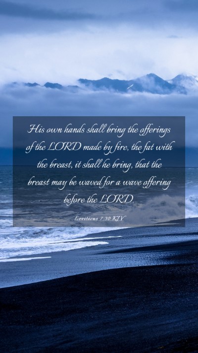 Picture 03 - Leviticus 7:30 KJV Mobile Phone Wallpaper - His own hands shall bring the offerings of the - Mobile Bible Verse Wallpaper