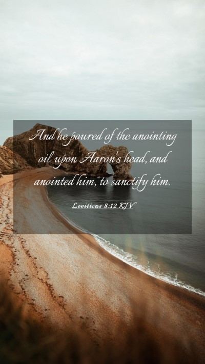 Picture 03 - Leviticus 8:12 KJV Mobile Phone Wallpaper - And he poured of the anointing oil upon Aaron's - Mobile Bible Verse Wallpaper