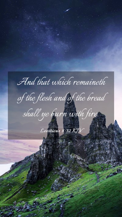 Picture 03 - Leviticus 8:32 KJV Mobile Phone Wallpaper - And that which remaineth of the flesh and of the - Mobile Bible Verse Wallpaper