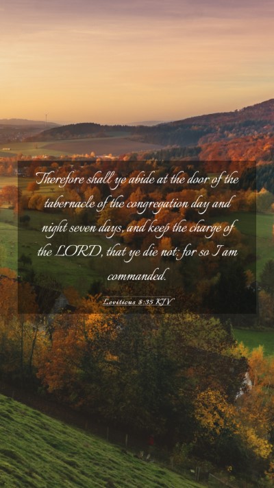 Picture 03 - Leviticus 8:35 KJV Mobile Phone Wallpaper - Therefore shall ye abide at the door of the - Mobile Bible Verse Wallpaper