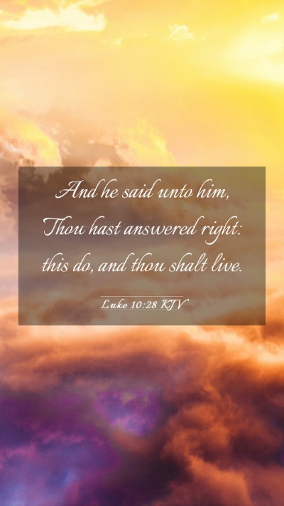Picture 03 - Luke 10:28 KJV Mobile Phone Wallpaper - And he said unto him, Thou hast answered right: - Mobile Bible Verse Wallpaper