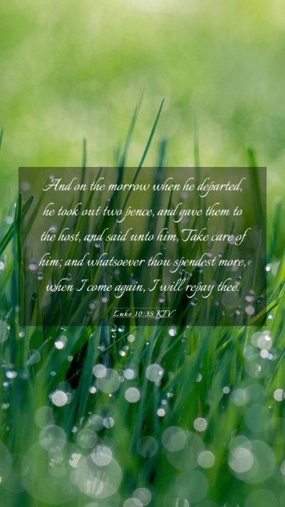 Picture 03 - Luke 10:35 KJV Mobile Phone Wallpaper - And on the morrow when he departed, he took out - Mobile Bible Verse Wallpaper