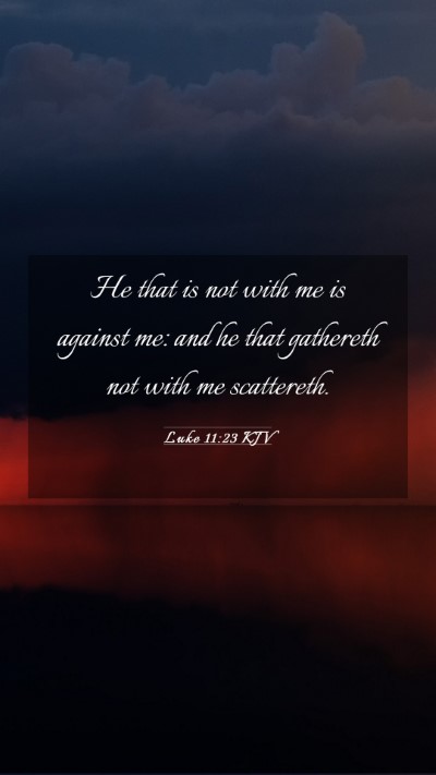 Picture 03 - Luke 11:23 KJV Mobile Phone Wallpaper - He that is not with me is against me: and he that - Mobile Bible Verse Wallpaper