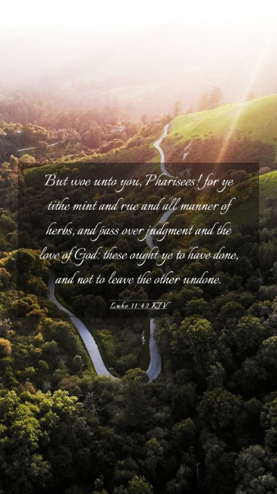 Picture 03 - Luke 11:42 KJV Mobile Phone Wallpaper - But woe unto you, Pharisees! for ye tithe mint - Mobile Bible Verse Wallpaper