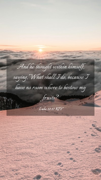 Picture 03 - Luke 12:17 KJV Mobile Phone Wallpaper - And he thought within himself, saying, What shall - Mobile Bible Verse Wallpaper