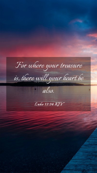 Picture 03 - Luke 12:34 KJV Mobile Phone Wallpaper - For where your treasure is, there will your heart - Mobile Bible Verse Wallpaper