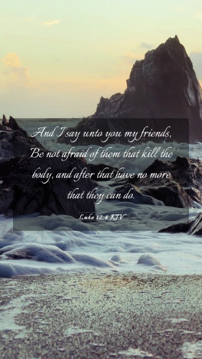 Picture 03 - Luke 12:4 KJV Mobile Phone Wallpaper - And I say unto you my friends, Be not afraid of - Mobile Bible Verse Wallpaper