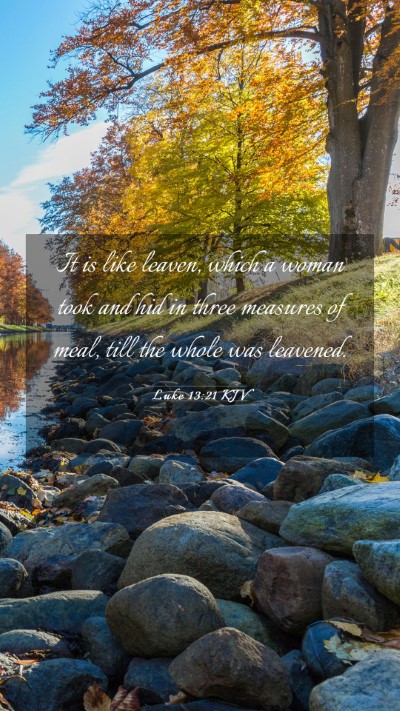 Picture 03 - Luke 13:21 KJV Mobile Phone Wallpaper - It is like leaven, which a woman took and hid in - Mobile Bible Verse Wallpaper