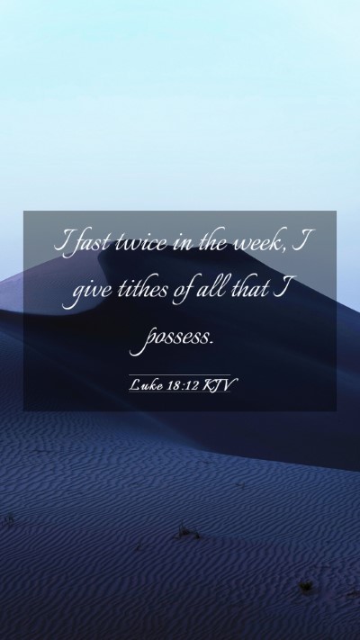 Picture 03 - Luke 18:12 KJV Mobile Phone Wallpaper - I fast twice in the week, I give tithes of all - Mobile Bible Verse Wallpaper