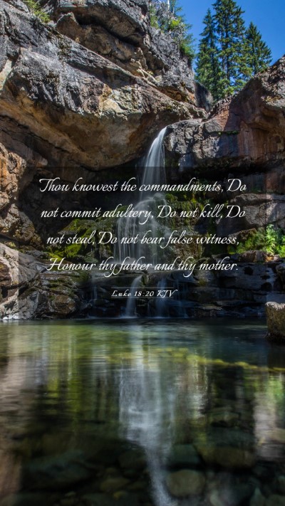 Picture 03 - Luke 18:20 KJV Mobile Phone Wallpaper - Thou knowest the commandments, Do not commit - Mobile Bible Verse Wallpaper