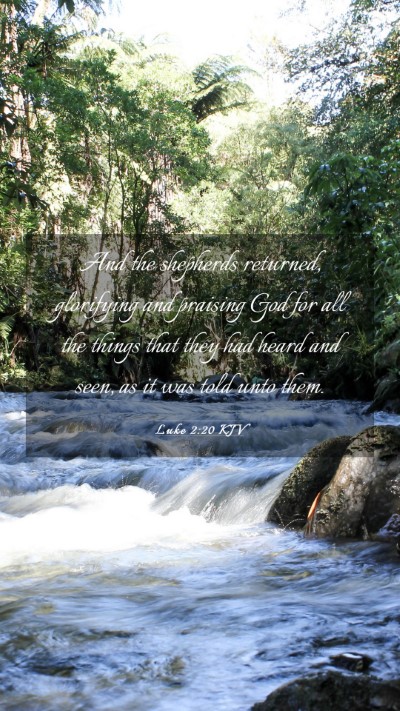 Picture 03 - Luke 2:20 KJV Mobile Phone Wallpaper - And the shepherds returned, glorifying and - Mobile Bible Verse Wallpaper