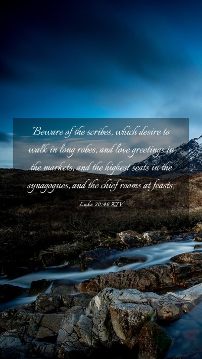 Picture 03 - Luke 20:46 KJV Mobile Phone Wallpaper - Beware of the scribes, which desire to walk in - Mobile Bible Verse Wallpaper