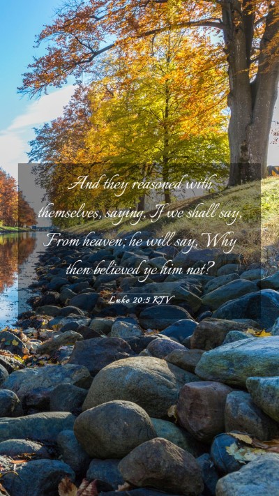 Picture 03 - Luke 20:5 KJV Mobile Phone Wallpaper - And they reasoned with themselves, saying, If we - Mobile Bible Verse Wallpaper