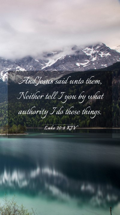 Picture 03 - Luke 20:8 KJV Mobile Phone Wallpaper - And Jesus said unto them, Neither tell I you by - Mobile Bible Verse Wallpaper