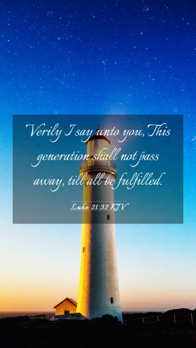 Picture 03 - Luke 21:32 KJV Mobile Phone Wallpaper - Verily I say unto you, This generation shall not - Mobile Bible Verse Wallpaper