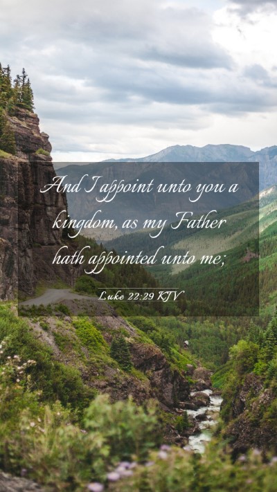 Picture 03 - Luke 22:29 KJV Mobile Phone Wallpaper - And I appoint unto you a kingdom, as my Father - Mobile Bible Verse Wallpaper