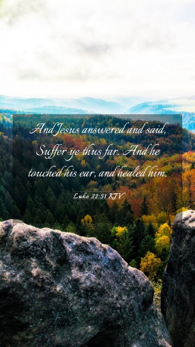 Picture 03 - Luke 22:51 KJV Mobile Phone Wallpaper - And Jesus answered and said, Suffer ye thus far. - Mobile Bible Verse Wallpaper