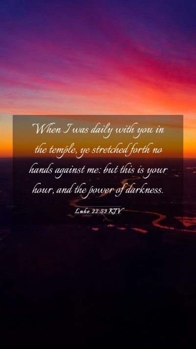 Picture 03 - Luke 22:53 KJV Mobile Phone Wallpaper - When I was daily with you in the temple, ye - Mobile Bible Verse Wallpaper