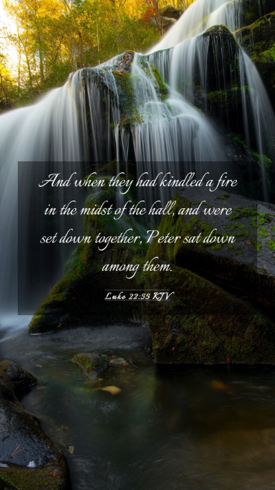 Picture 03 - Luke 22:55 KJV Mobile Phone Wallpaper - And when they had kindled a fire in the midst of - Mobile Bible Verse Wallpaper