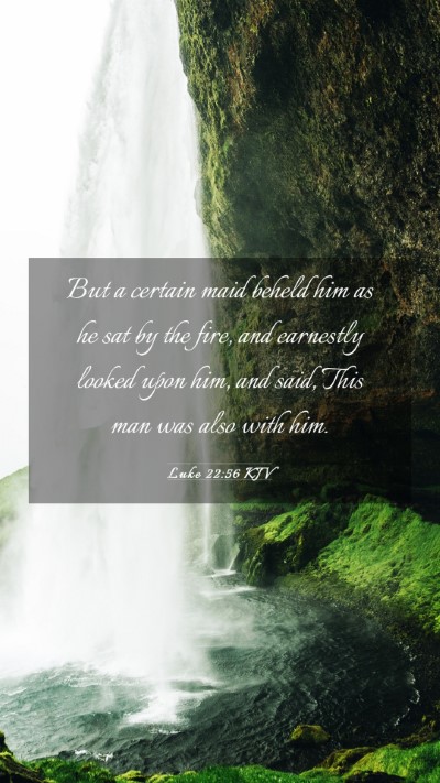 Picture 03 - Luke 22:56 KJV Mobile Phone Wallpaper - But a certain maid beheld him as he sat by the - Mobile Bible Verse Wallpaper