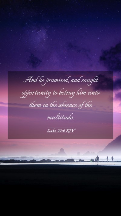 Picture 03 - Luke 22:6 KJV Mobile Phone Wallpaper - And he promised, and sought opportunity to betray - Mobile Bible Verse Wallpaper