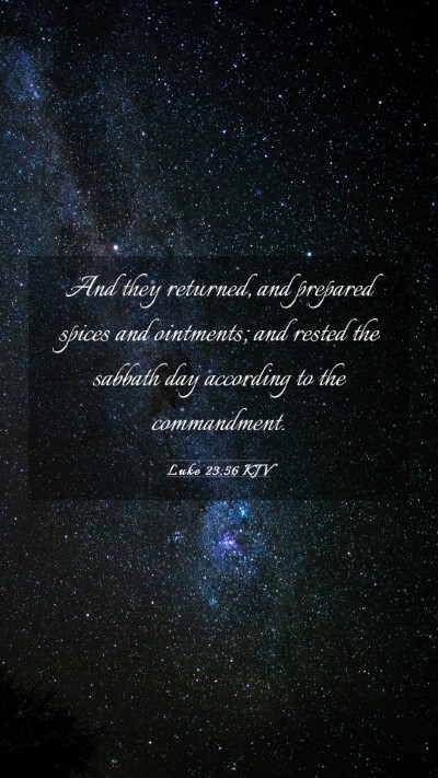 Picture 03 - Luke 23:56 KJV Mobile Phone Wallpaper - And they returned, and prepared spices and - Mobile Bible Verse Wallpaper