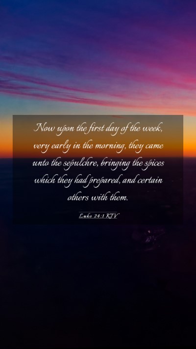 Picture 03 - Luke 24:1 KJV Mobile Phone Wallpaper - Now upon the first day of the week, very early in - Mobile Bible Verse Wallpaper