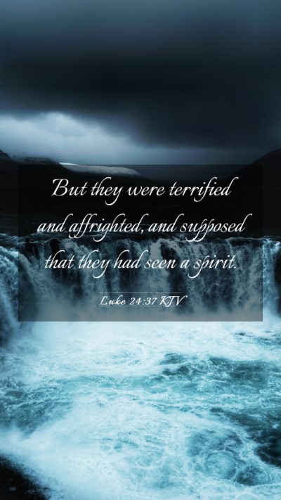 Picture 03 - Luke 24:37 KJV Mobile Phone Wallpaper - But they were terrified and affrighted, and - Mobile Bible Verse Wallpaper