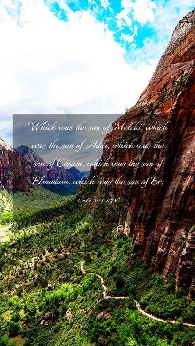 Picture 03 - Luke 3:28 KJV Mobile Phone Wallpaper - Which was the son of Melchi, which was the son of - Mobile Bible Verse Wallpaper