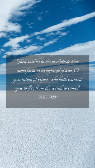Picture 03 - Luke 3:7 KJV Mobile Phone Wallpaper - Then said he to the multitude that came forth to - Mobile Bible Verse Wallpaper