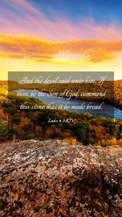 Picture 03 - Luke 4:3 KJV Mobile Phone Wallpaper - And the devil said unto him, If thou be the Son - Mobile Bible Verse Wallpaper