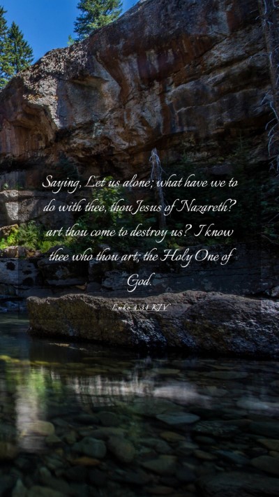 Picture 03 - Luke 4:34 KJV Mobile Phone Wallpaper - Saying, Let us alone; what have we to do with - Mobile Bible Verse Wallpaper