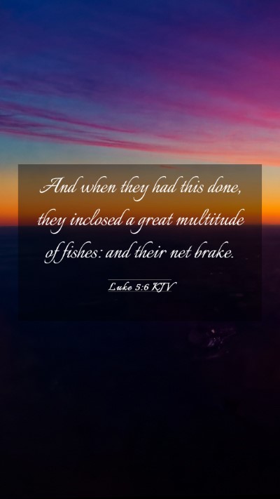 Picture 03 - Luke 5:6 KJV Mobile Phone Wallpaper - And when they had this done, they inclosed a - Mobile Bible Verse Wallpaper