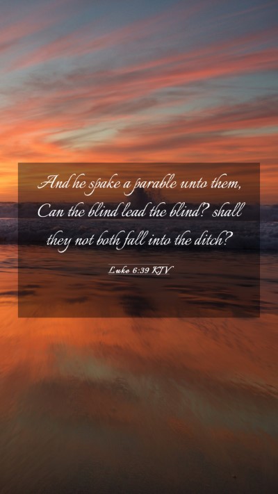 Picture 03 - Luke 6:39 KJV Mobile Phone Wallpaper - And he spake a parable unto them, Can the blind - Mobile Bible Verse Wallpaper
