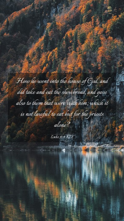 Picture 03 - Luke 6:4 KJV Mobile Phone Wallpaper - How he went into the house of God, and did take - Mobile Bible Verse Wallpaper