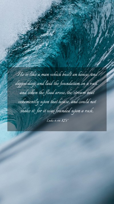 Picture 03 - Luke 6:48 KJV Mobile Phone Wallpaper - He is like a man which built an house, and digged - Mobile Bible Verse Wallpaper
