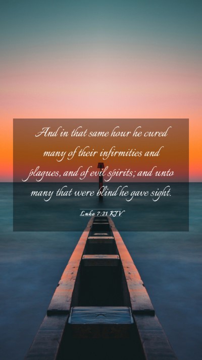Picture 03 - Luke 7:21 KJV Mobile Phone Wallpaper - And in that same hour he cured many of their - Mobile Bible Verse Wallpaper