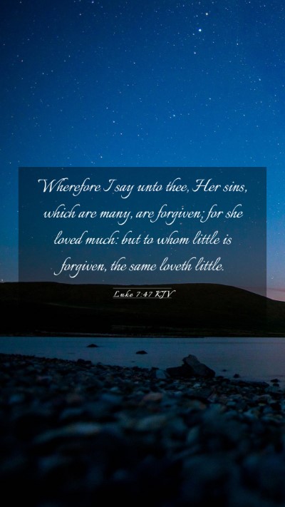 Picture 03 - Luke 7:47 KJV Mobile Phone Wallpaper - Wherefore I say unto thee, Her sins, which are - Mobile Bible Verse Wallpaper