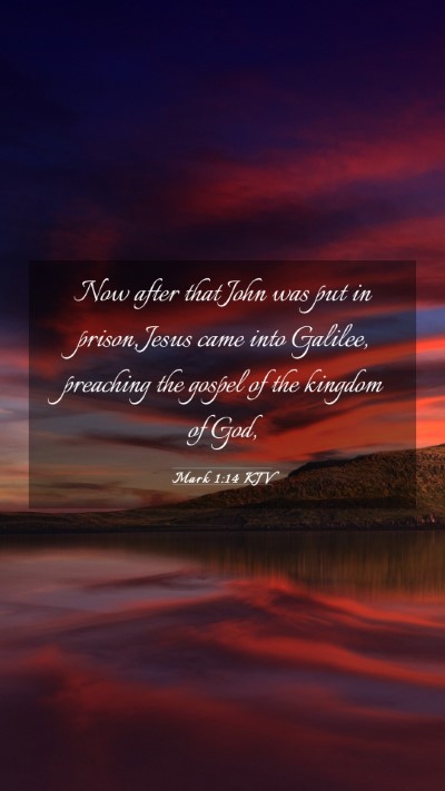 Picture 03 - Mark 1:14 KJV Mobile Phone Wallpaper - Now after that John was put in prison, Jesus came - Mobile Bible Verse Wallpaper