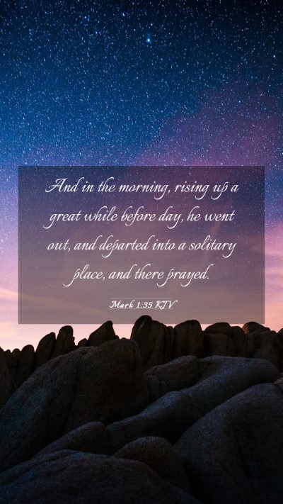 Picture 03 - Mark 1:35 KJV Mobile Phone Wallpaper - And in the morning, rising up a great while - Mobile Bible Verse Wallpaper