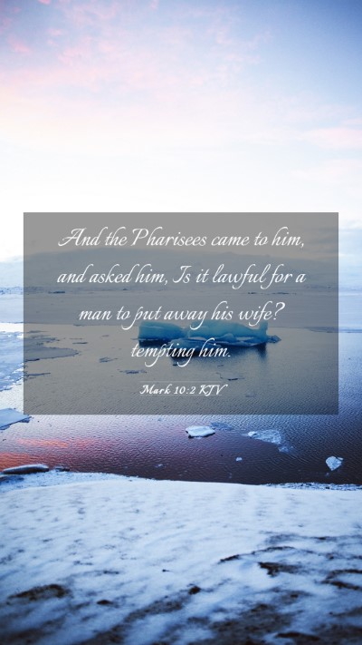 Picture 03 - Mark 10:2 KJV Mobile Phone Wallpaper - And the Pharisees came to him, and asked him, Is - Mobile Bible Verse Wallpaper