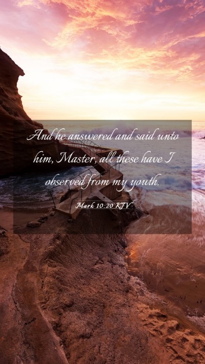 Picture 03 - Mark 10:20 KJV Mobile Phone Wallpaper - And he answered and said unto him, Master, all - Mobile Bible Verse Wallpaper