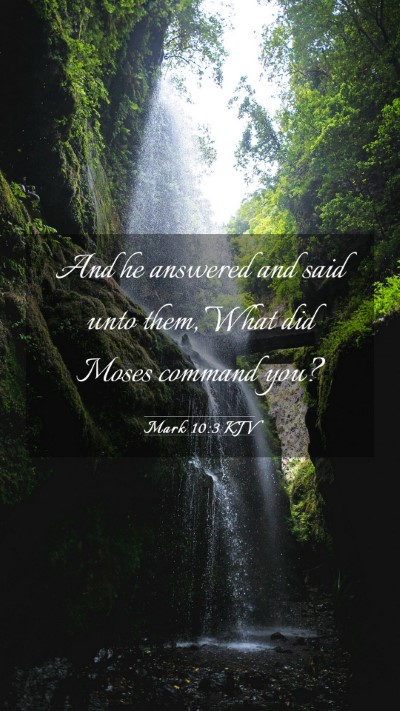 Picture 03 - Mark 10:3 KJV Mobile Phone Wallpaper - And he answered and said unto them, What did - Mobile Bible Verse Wallpaper