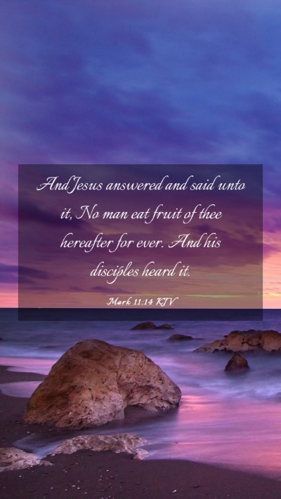 Picture 03 - Mark 11:14 KJV Mobile Phone Wallpaper - And Jesus answered and said unto it, No man eat - Mobile Bible Verse Wallpaper
